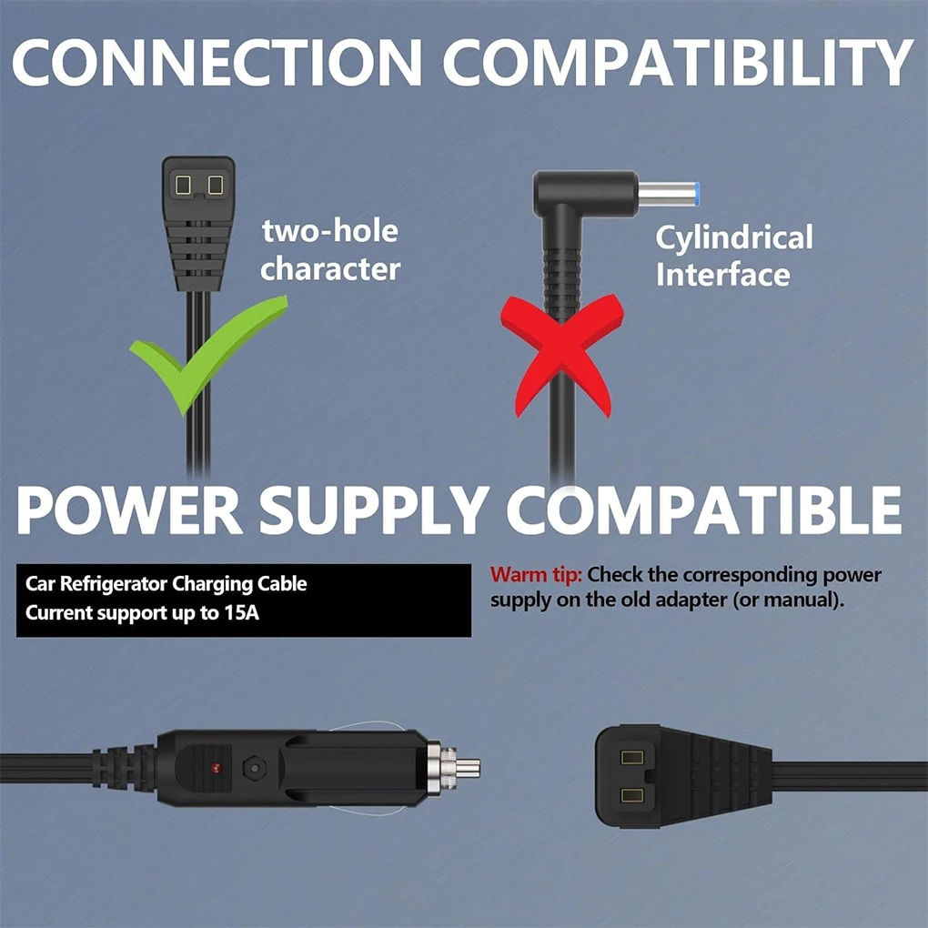 휴대용 익스텐션 케이블, 자동차 냉장고용 전원 케이블, 12V, 24V