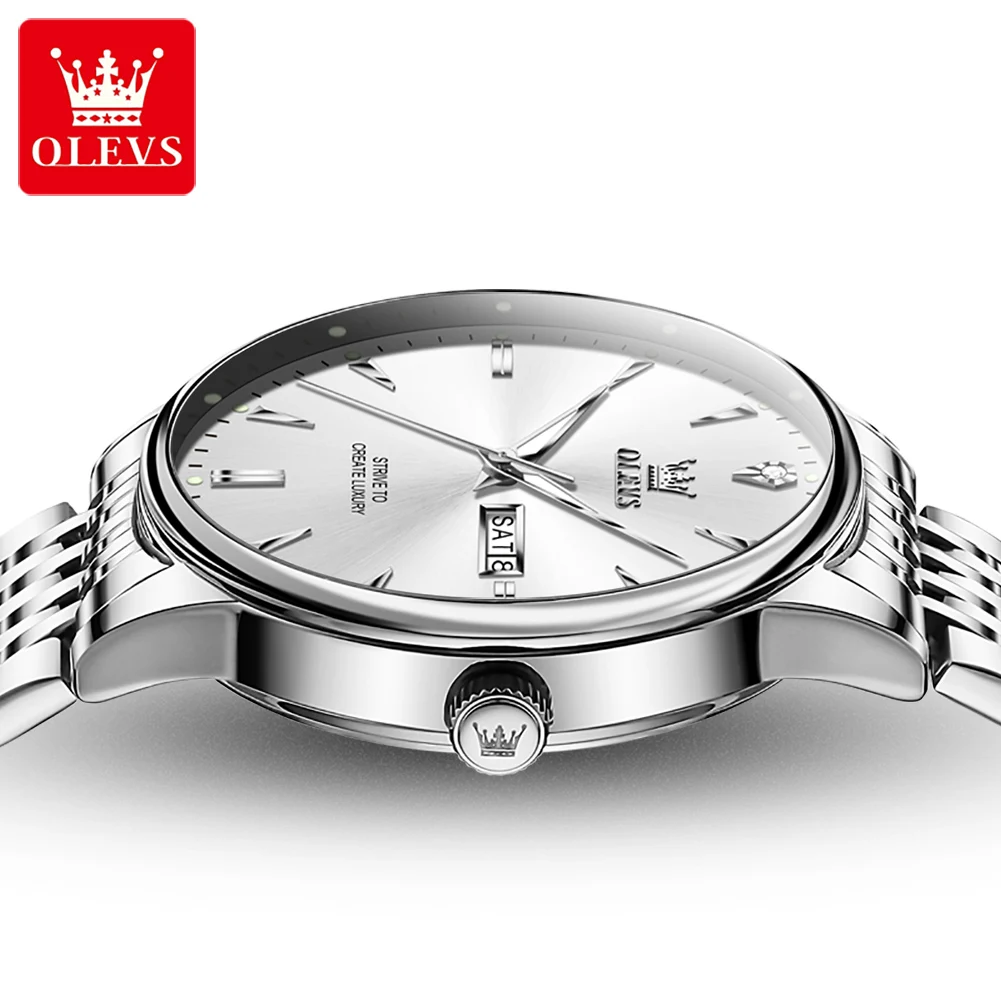 OLEVS ساعات رجالية موضة بسيطة التقويم أسبوع مضيئة...