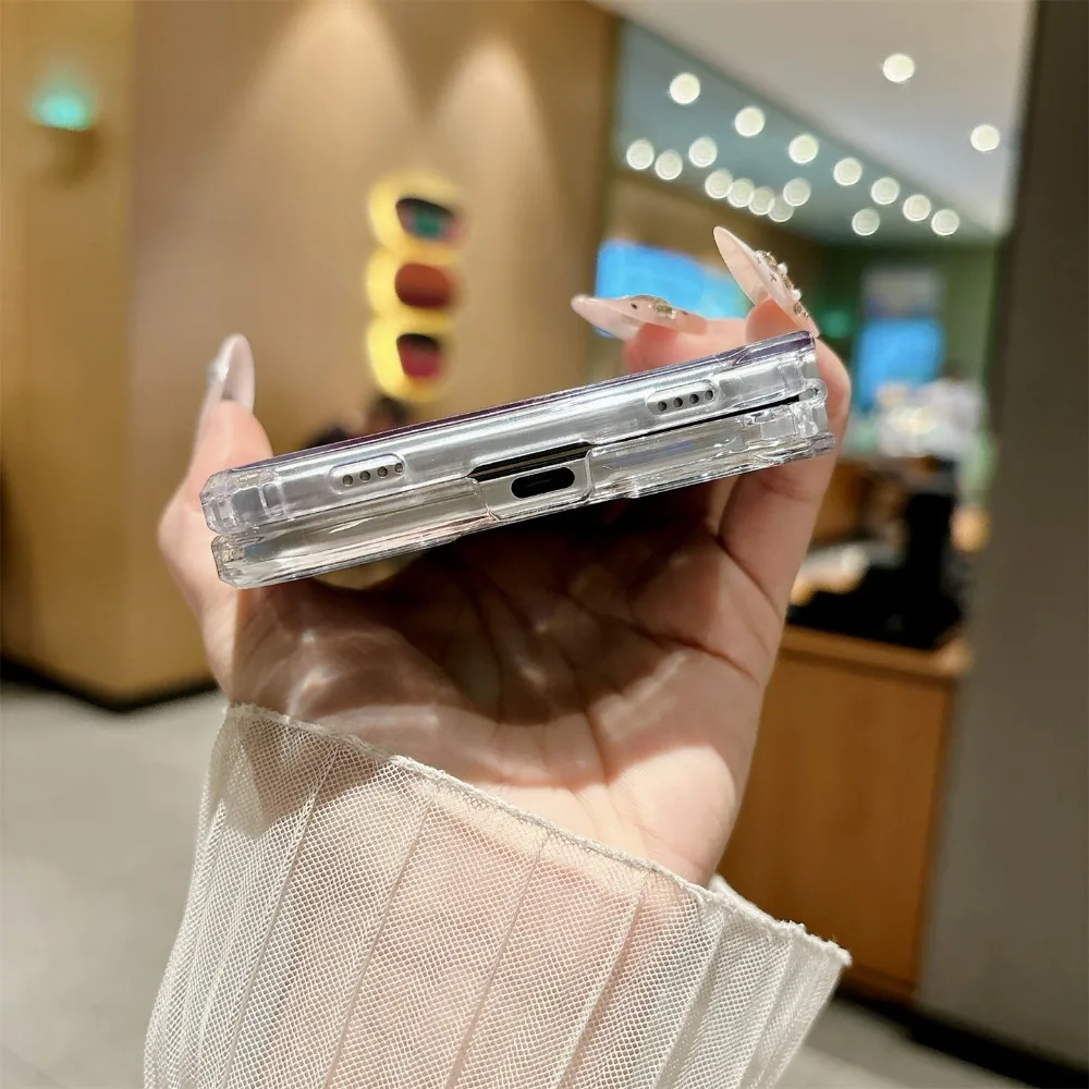 Duo Fold Transparent Magnetic Phone Case with Magsafe Wireless Charging Compatibility