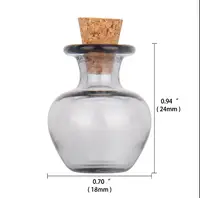 9pcs Miniature Apple Shape Glass Bottles with Cork Stopper Tiny Decorative Jars Small Vials for Dollhouse Decoration DIY Crafts 2