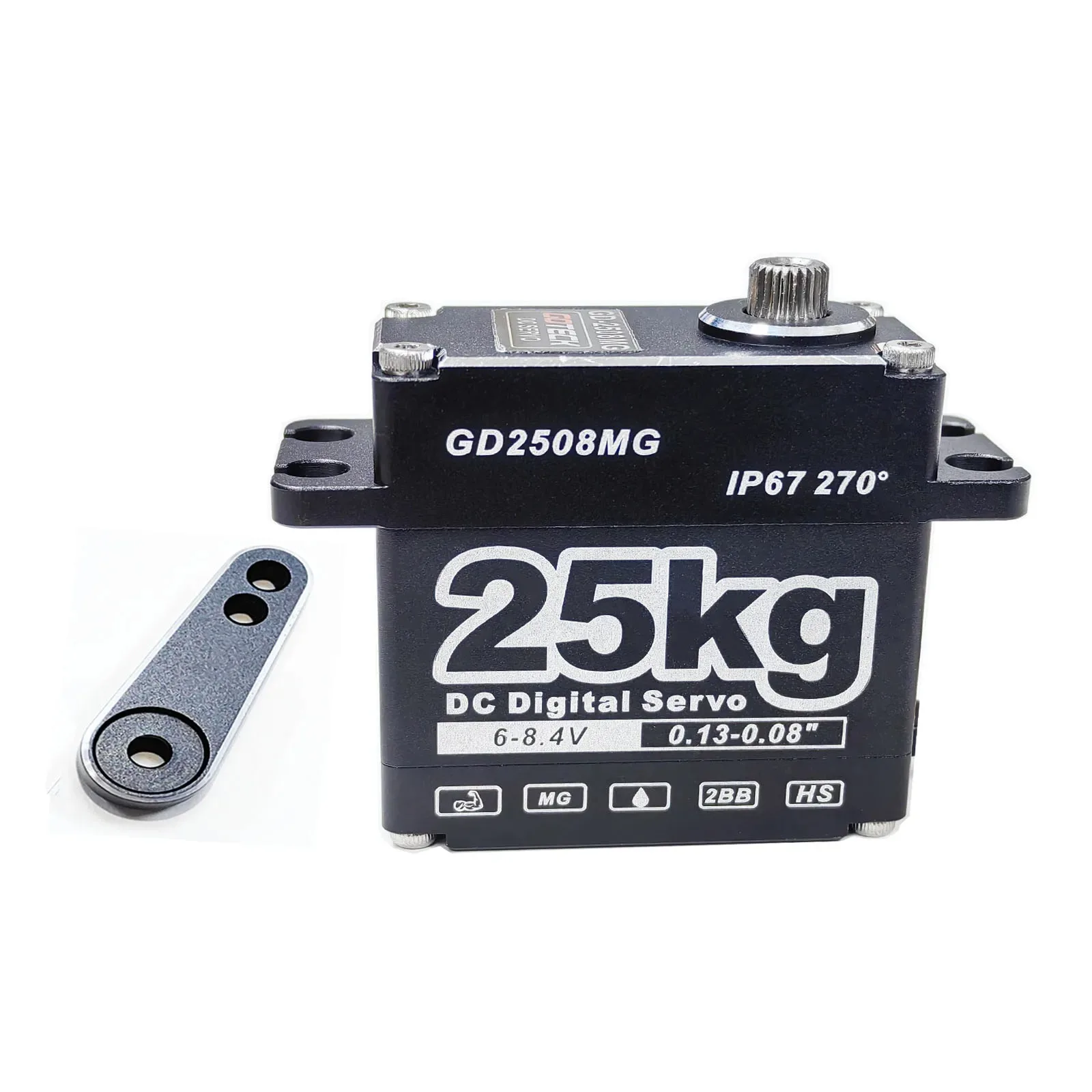 RC Servo 25KG Full Aluminum Case Digital Servo Large Torque 8.4V Metal Gear IP67 Waterproof Steering Servo for RC Crawler Car 4