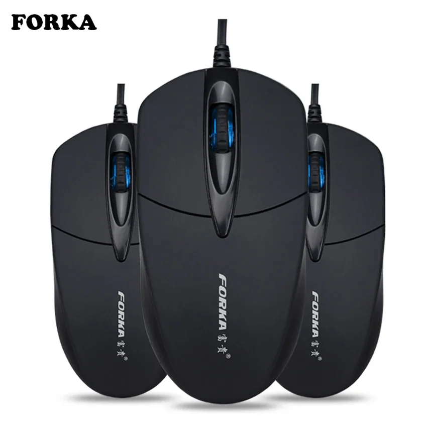 FORKA 사일런트 클릭 USB 유선 컴퓨터 인체 공학적 마우스, 음소거 PC 컴퓨터 게임 마우스, PC 노트북 사무실 액세서리 