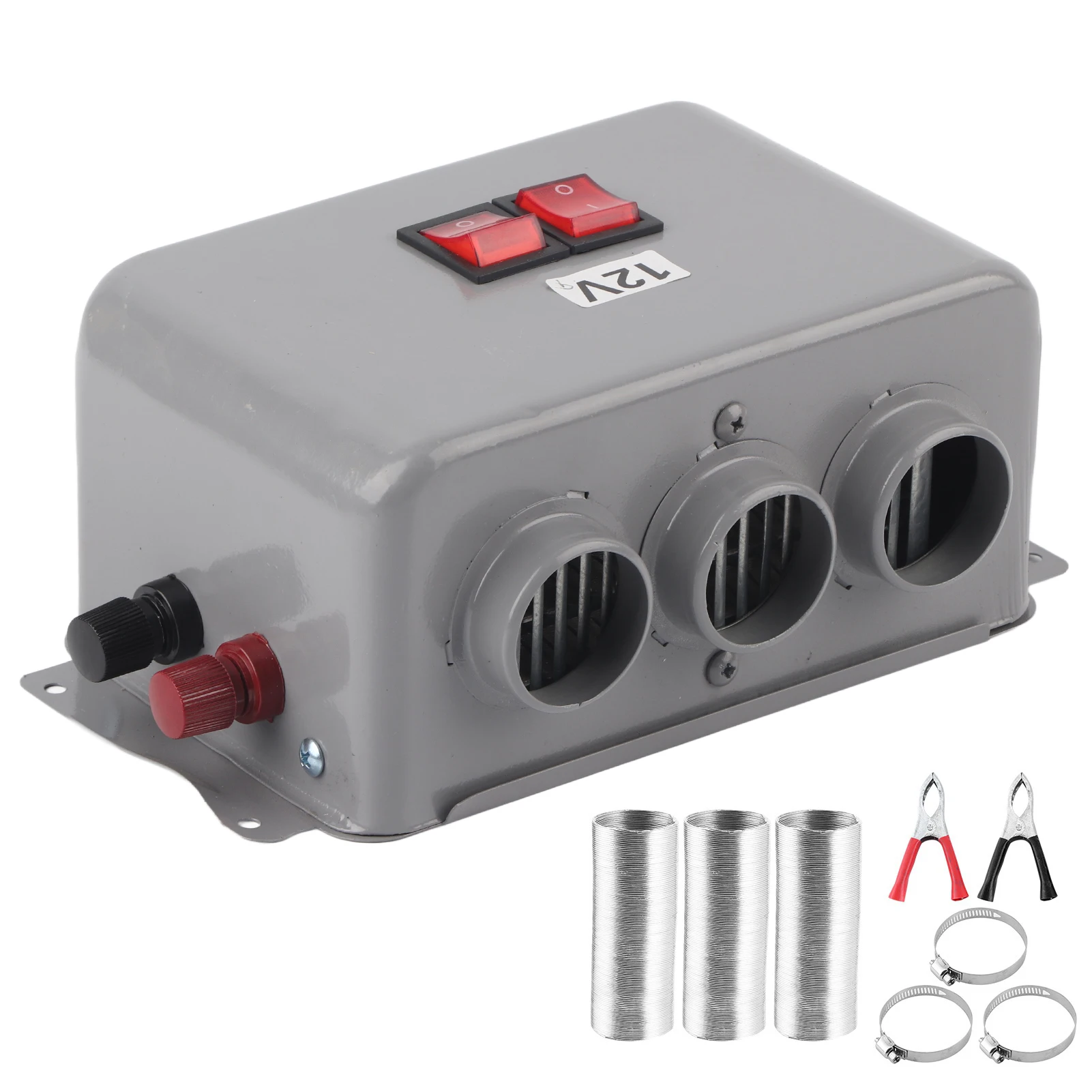 Car Heater, 600W‑800W 12V Compact Car Heater, 3-Hole Fast Winter Heating Heater Dehumidification Frost Removal, Low Noise Automatic Heating Heater