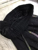 Oversized four-bar rhinestone diamond fall and winter sweatpants Slimming ankle tracksuit pants for women - Image 3