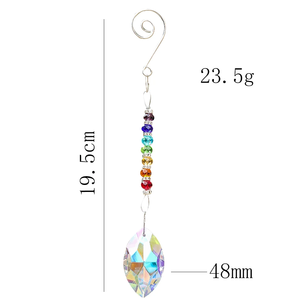 Brilliant Crystal Suncatcher Hanging Garland Crystals Prisms Rainbow Glass Bead Chakra Amulet Car Pendant Window Garden Decor