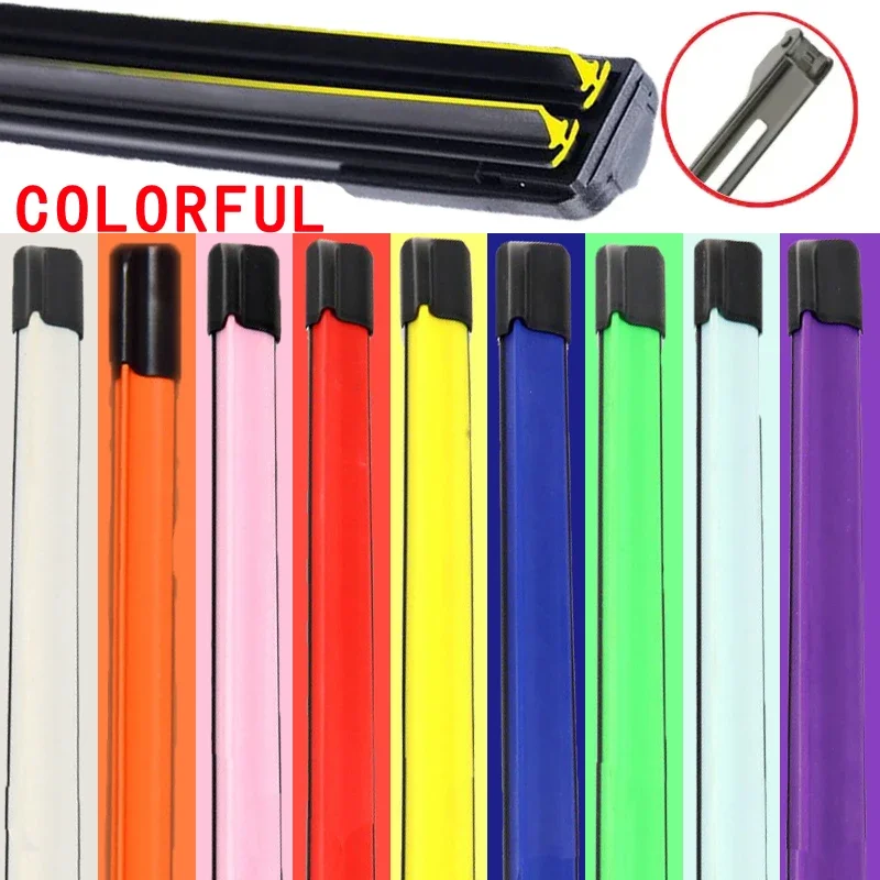 

Colorful PIN LOCK Car Windshield Wiper blades Universal Soft Double layer Rubber Frameless Bracketless 16" 19" 20" 22" 24"26"30"