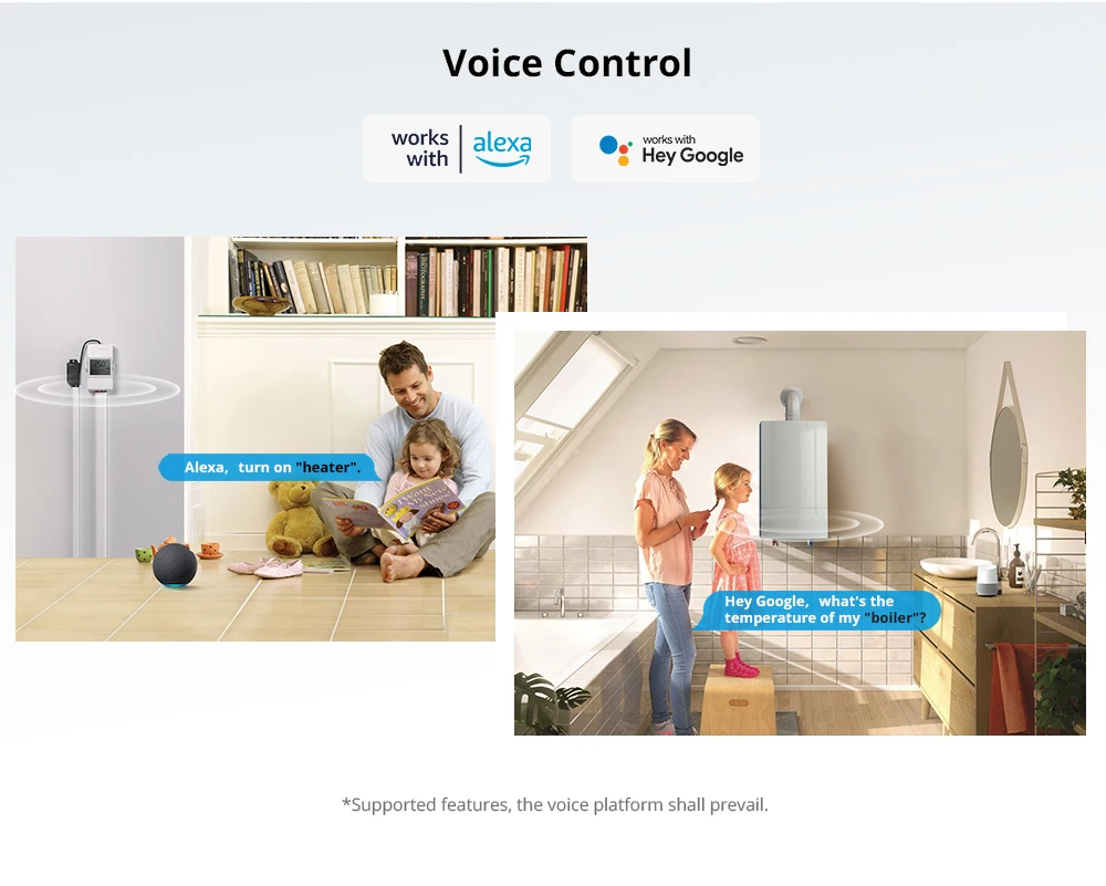 THR316D THR320D WiFi Smart Switch Temperature and Humidity Monitor Switch 16/20A