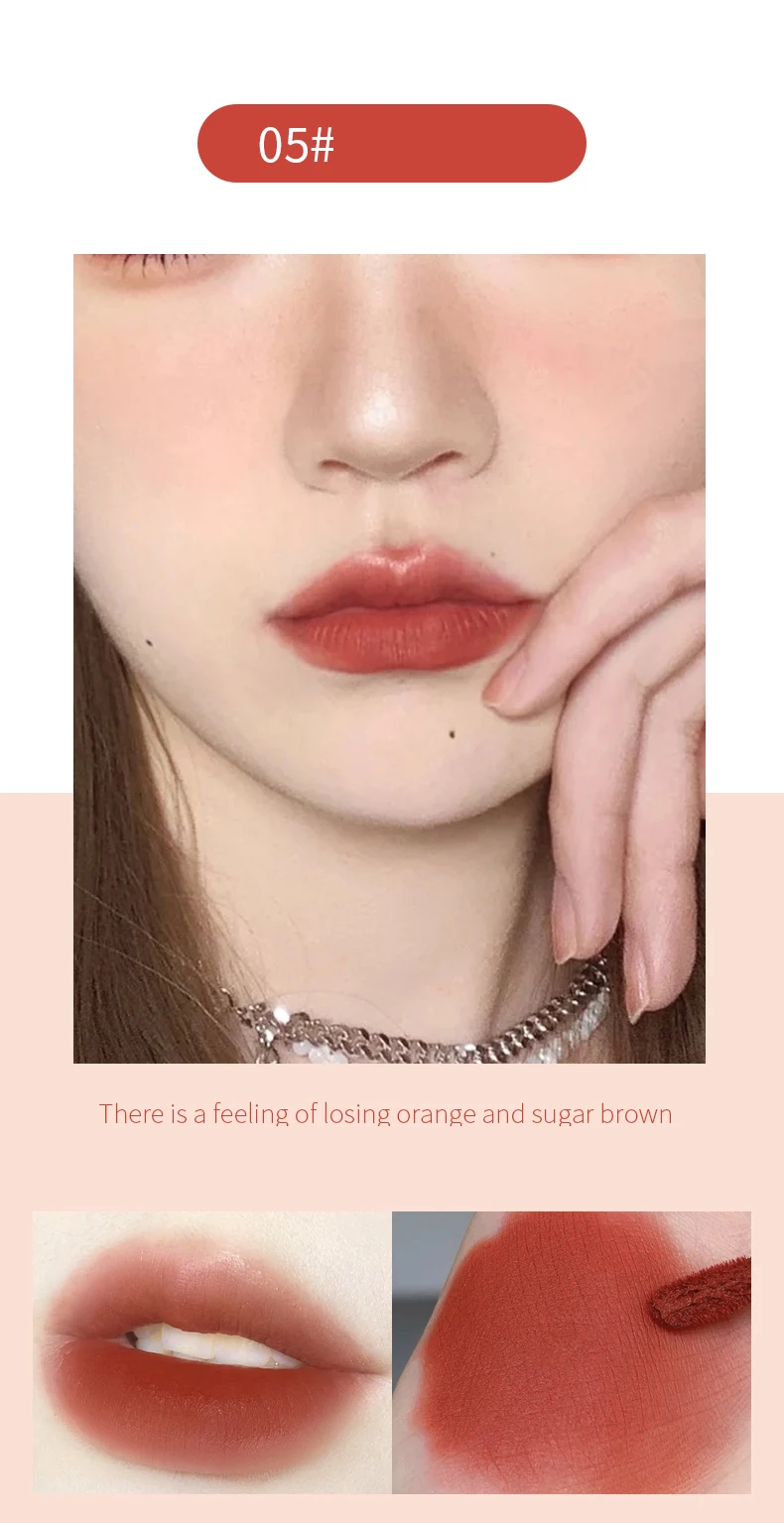 Matte liquid lipstick fluweelzachte mousse donkerrood bruin_voghion.com