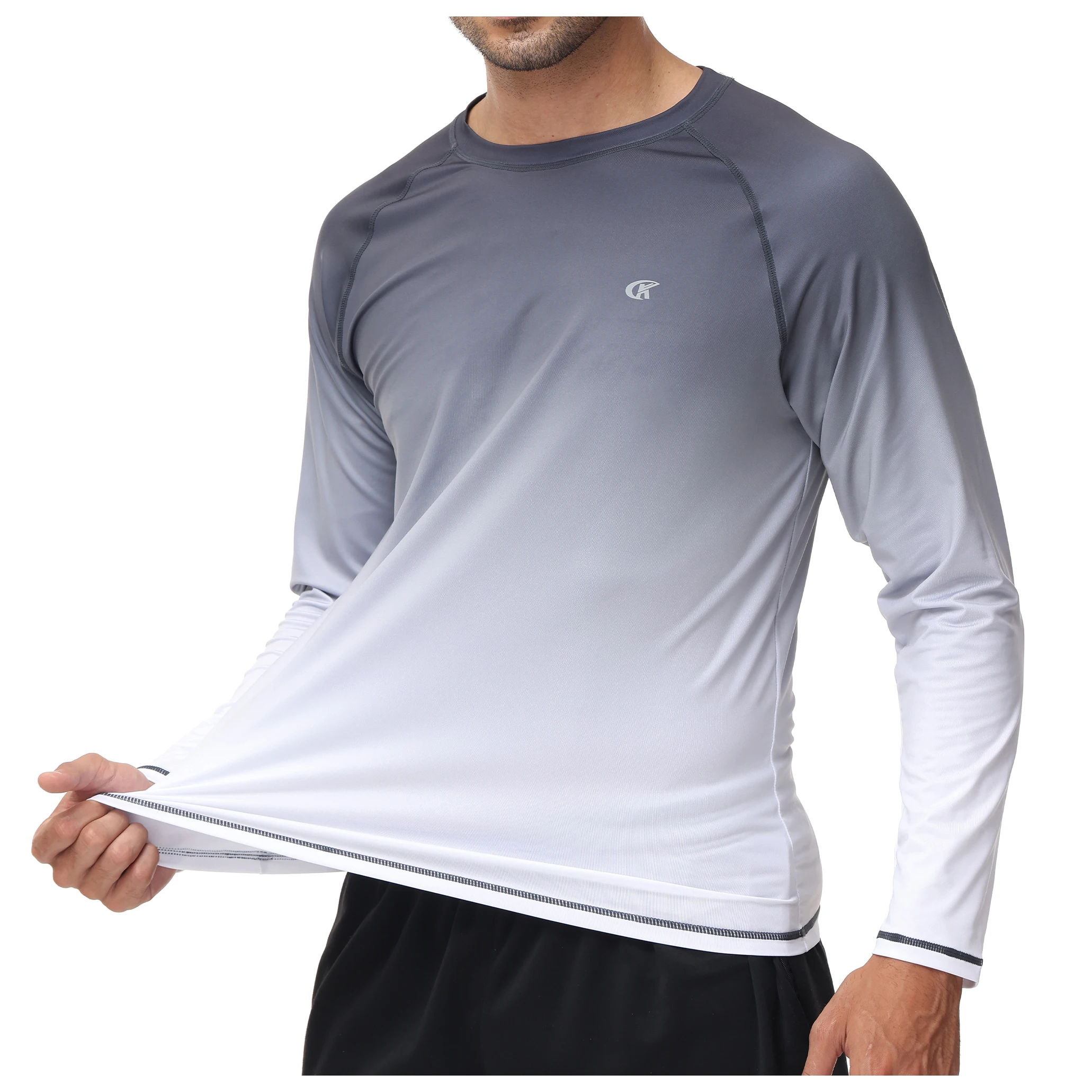 Men's Long Sleeve T-Shirt UPF 50+ Rash Guard Tee UV Sun Protection