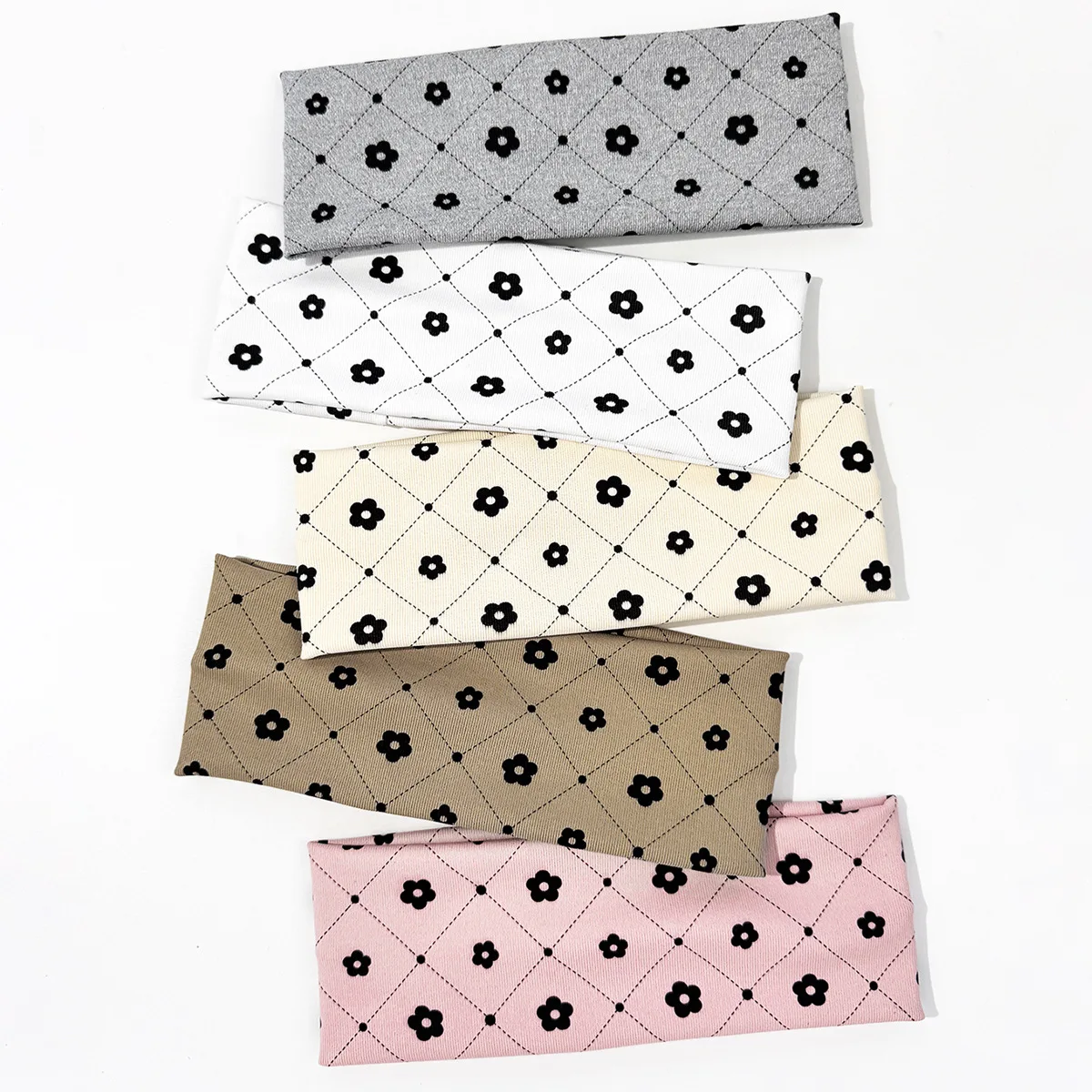 1pc Fashion Flower Print Elastic Headband Simple Girl Yoga Fitness Running Sport Sweat Absorbing Hairbands Korean Women Headwear