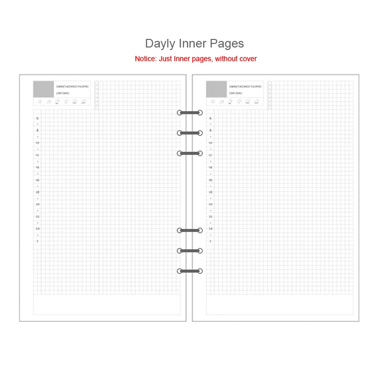 Loose Leaf Spiral Notebook Refill with Mixed Layouts