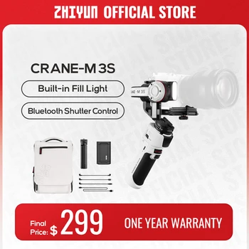 ZHIYUN Official Crane M3S 공식 크레인 M3S 카메라 안정기, 핸드헬드 짐벌 필 라이트, 미러리스 카메라 폰용, 소니 ZVE10 캐논용