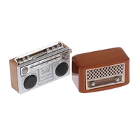1:12 Dollhouse Miniature Retro Radio Ornament Audio Player Model Home Decor Toy Doll House Living Room Bedroom Accessories 2