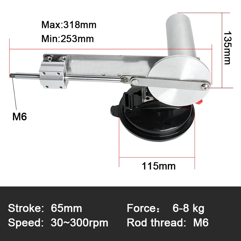 새로운 65mm 스트로크 미니 대형 추력 텔레스코픽 선형 액추에이터(80mm 플레이트 포함) 조정 가능한 속도 전력 컨트롤러 100-240V EU/US 플러그