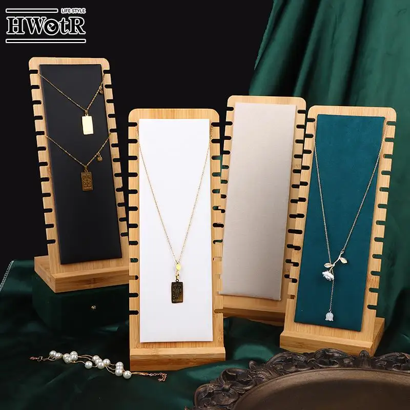 Bamboo Jewelry Display Stand Necklaces Display Stand Wooden Multiple