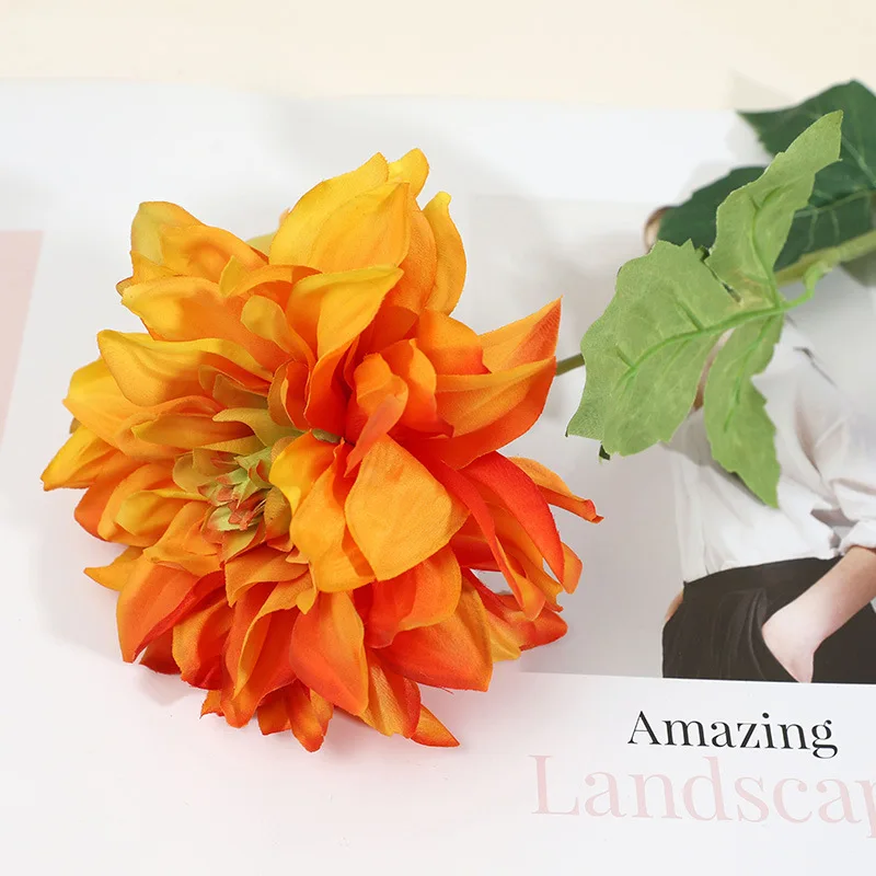 Ramo di fiori artificiali di grandi dimensioni da 62 cm, crisantemo finto in seta, per matrimoni, feste, vasi, decorazioni per la casa, materiale per composizioni floreali  15