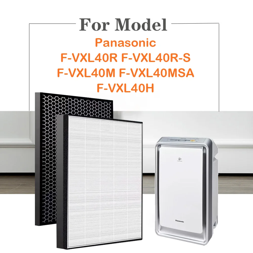 Filtre HEPA et charbon pour purificateur d'air Panasonic F-VXL40R, vue de face.