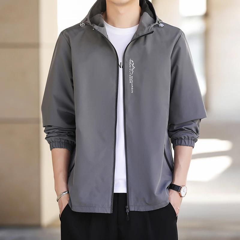 Jacket Male Khaki Size M To 5XL Waxed Canvas Cotton Military Light Casual Work Coats Clothing