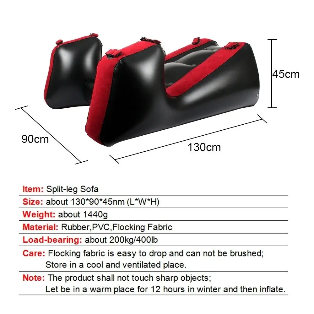 Inflatable Sex Furniture Open Leg Sofa Mat with Strap Chair Bed Sex Pillow Sofa Aid Cushion with Restraint Straps Handcuffs