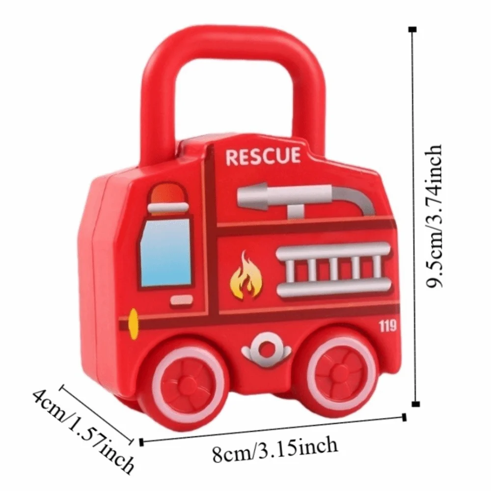 Ambulance Number Matching Unlocking Car Toy Early Educational Montessori Key Matching Toy Mini Cute Slidable Car Toy Baby