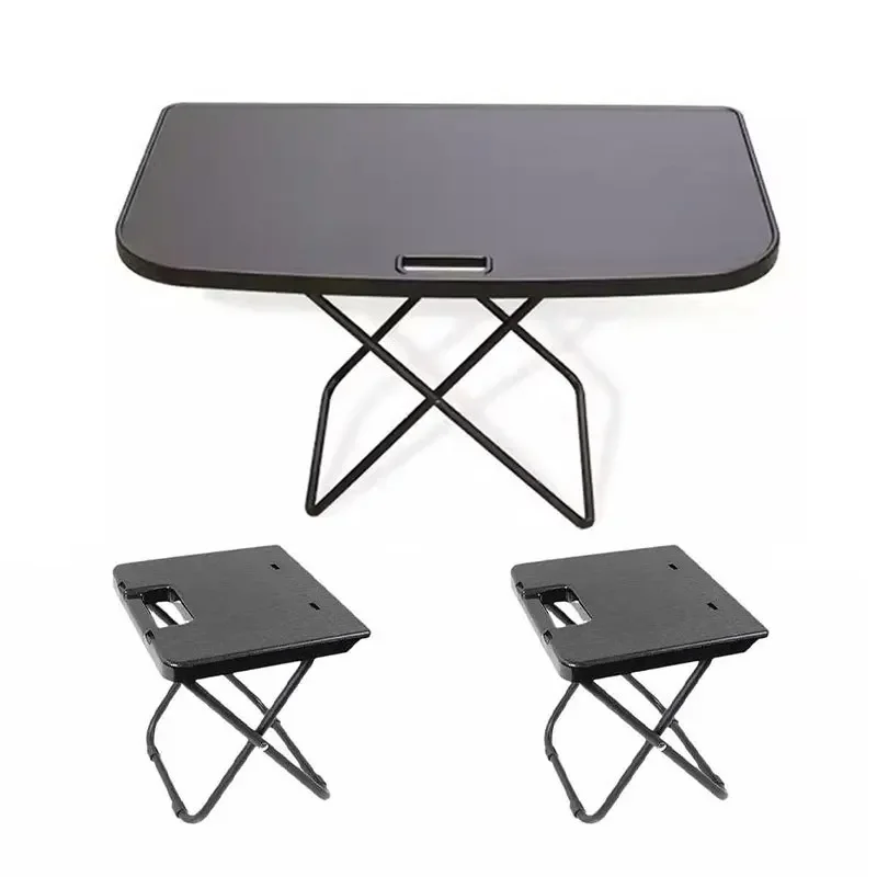 Car Rear Trunk Portable Foldable Camping Travel Picnic Table Board With 2 Chairs For Tesla Model 3+ Highland Model Y