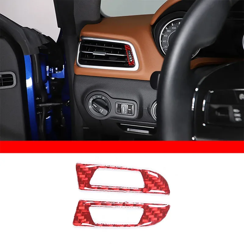 

For 2014-2022 Maserati Ghibli Soft Carbon Fiber Car Dashboard Side Air Outlet Pulley Decorative Sticker Car Interior Accessories