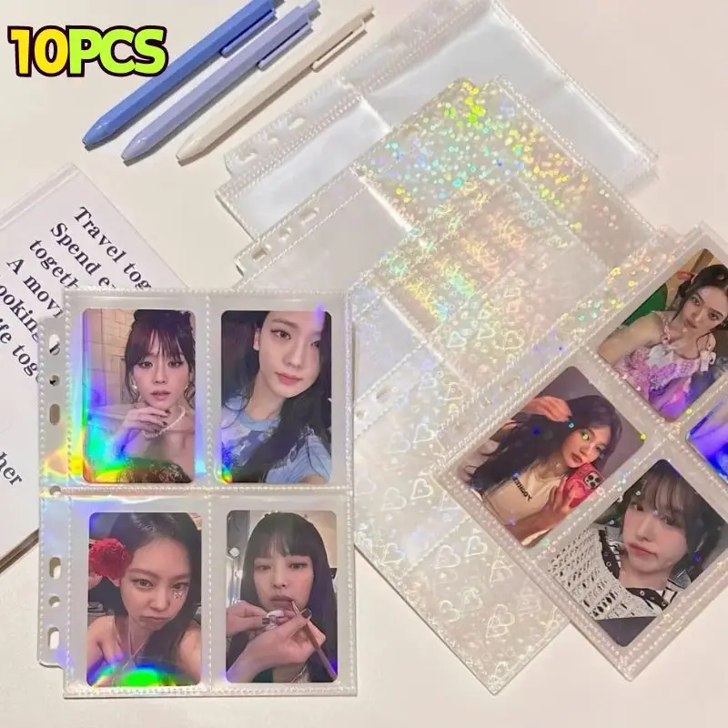 Laser Photo Album 10pcs 3inch 5inch Photocards Holder A5 Binder Pockets Sleeves Diary Album Inner Sleeves Photo Card Binder