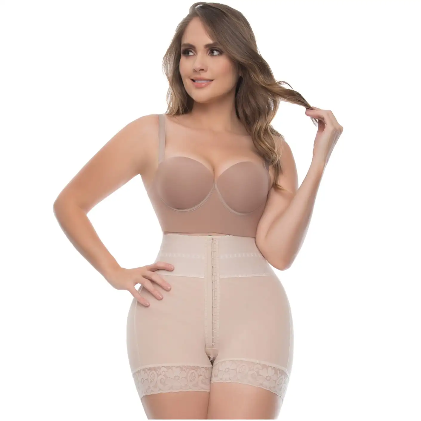 Zipper High Waist Butt Lift Shorts