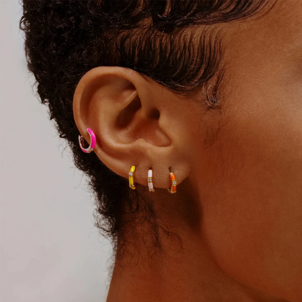   2023  Ʈ ȭ   Ͱ Pendientes Plata 925 Ǿ  Ͱ ǹ s925 Aros