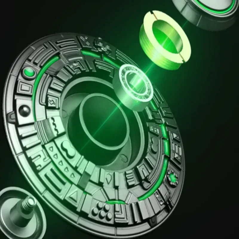 Metal Stress Relief EDC Boy Cool Luminous UFO Fingertip gyroscope Ultra-long Finger Desk Rotating Toy Adults Fidget Spinner