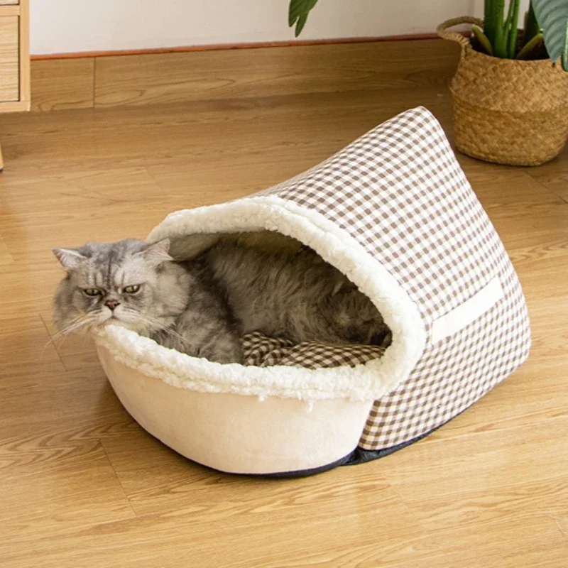 

Warm Cat Bed Sleeping Cat Nest Soft Long Plush Pet Dog Bed for Dogs Basket Cushion Cats Bed Cat Mat Sleeping Animals Bed
