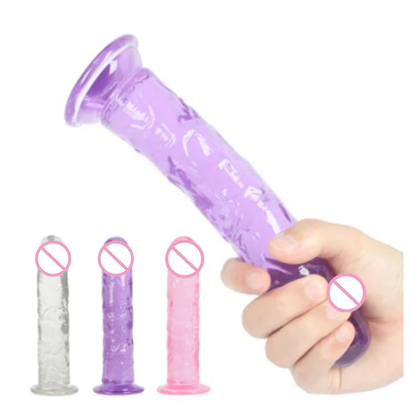 Erotic Soft Jelly Dildo Anal Butt Plug Realistic Strong Suction Cup Adult Toys G-spot Orgasm Big Penis Sex Toys Woman