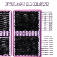800 bouquets de faux cils, longueurs mixtes 9-16mm, courbure D, bouquets de cils volumineux et denses, extensions de cils réutilisables, aspect naturel 3