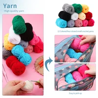 KRABALL Knitting Crochet Hook Set Home Use Sewing Tool DIY Craft Crochet Knit Markers Needles Tools Weaving Accessories With Bag 6