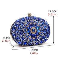 Flower Rhinestones Evening Bags Metal Prom Clutch Diamonds Clutch With Chain Shoulder Handbags Wedding Female Purse - Image 6