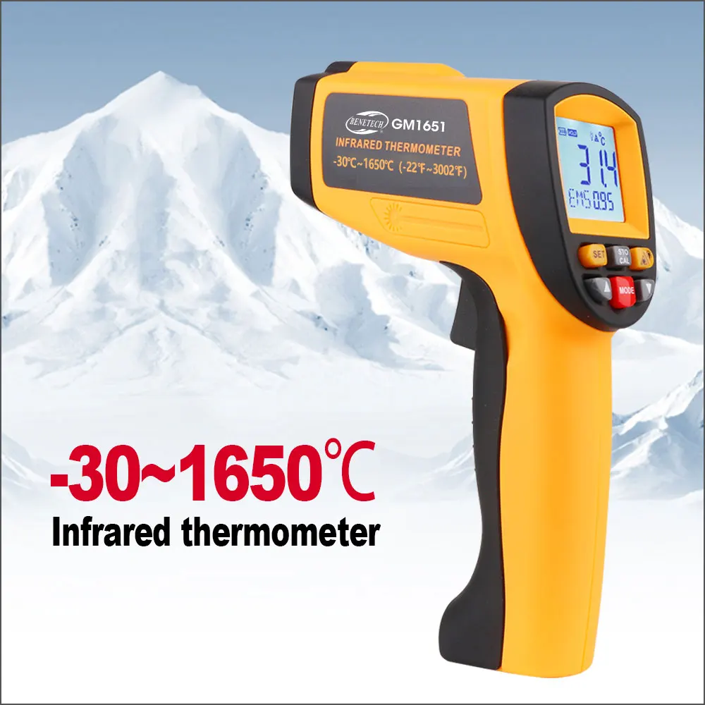 

BENETECH Infrared Thermometer Non-Contact IR Infrared Digital Temperature -30~1650C Electronic Laser Thermometer Hygrometer Tool