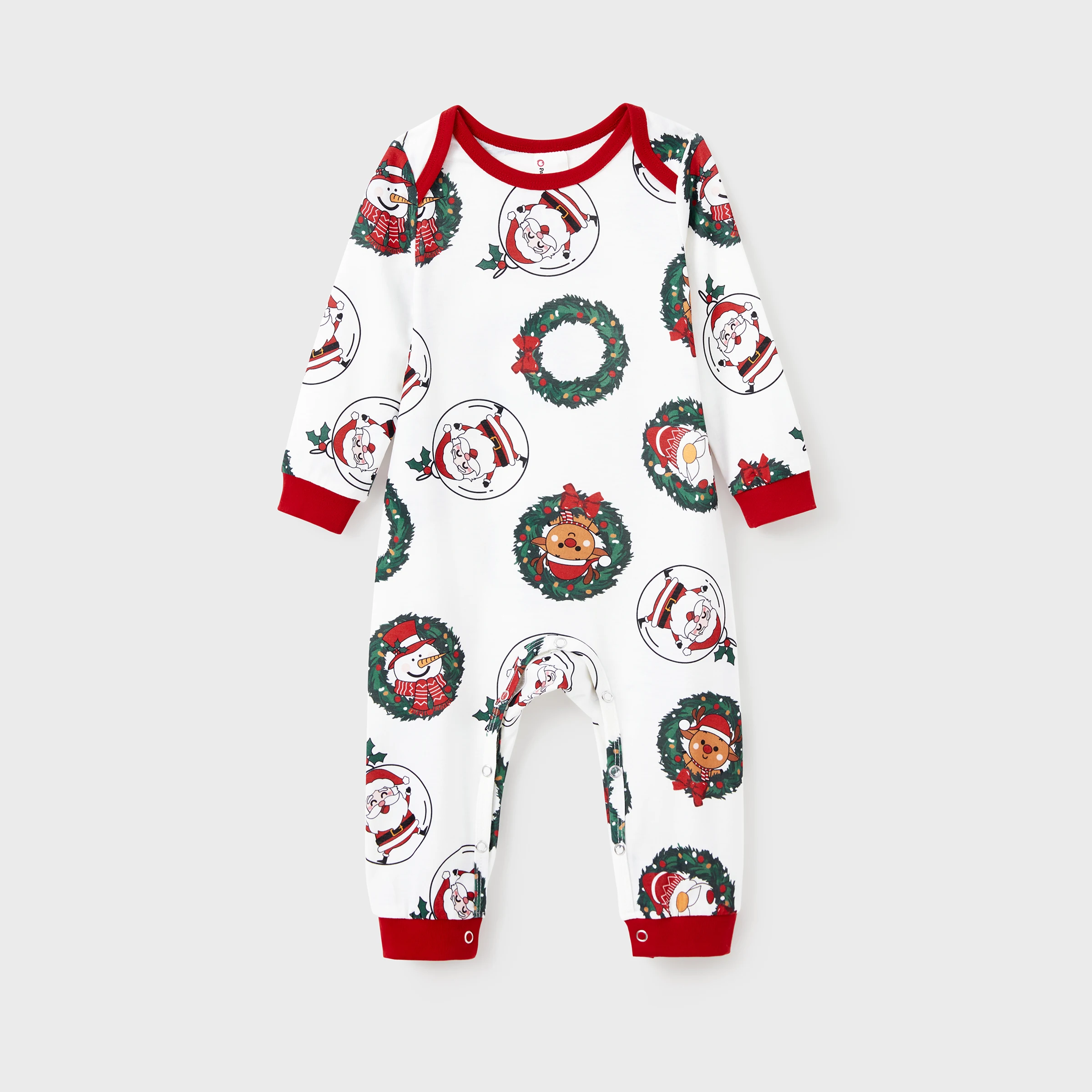 thumbnail image 2 of Conjuntos de pijamas navideños para toda la familia con corona de reno y Papá Noel, 2 of 5
