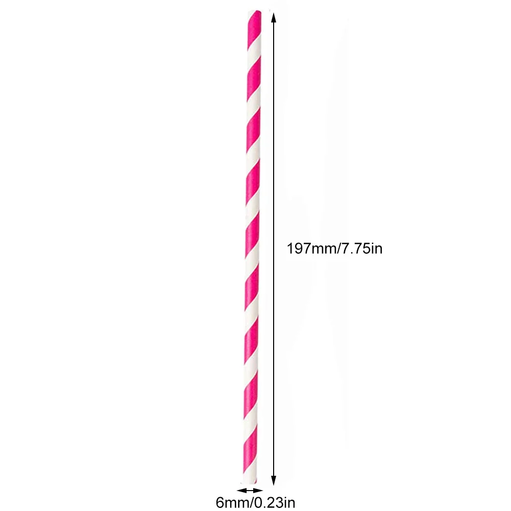 Disposable Plastic Straws 25-100PCS for Drinking Kitchen Cocktail Striped Bedable Straw Bar Party