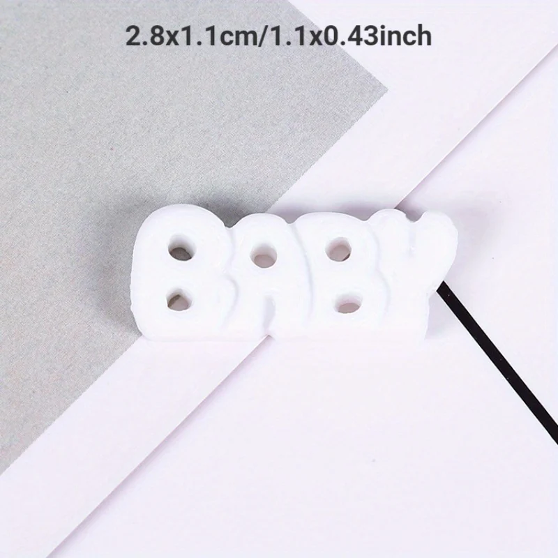 10 stücke Kawaii Baby Brief Planaren Harz Flatback Cabochons Embellissement Scrapbooking DIY Handy Fall Haar Bogen Dekoration – Detail 6