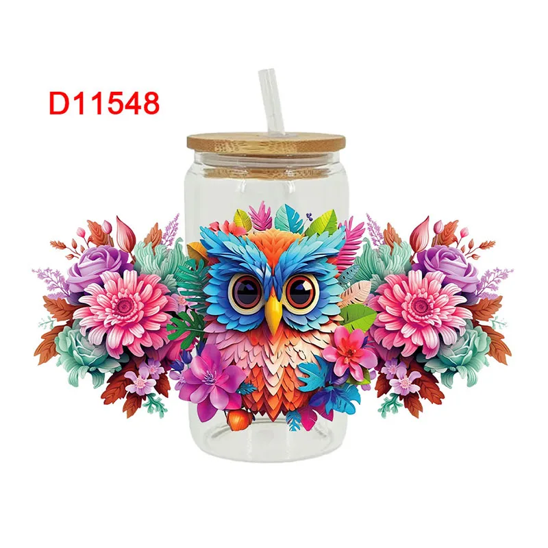 Beautiful Flower Butterfly UV DTF Transfer Sticker For Wraps Cup DIY Waterproof 3D Stereoscopic D11516