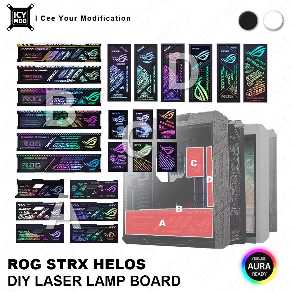 Asus-gravação a Laser Placa de Luz Placa de Iluminação Argb Strix Helios pc Mod Painel Decorativo Gx601