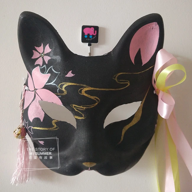 Hand Made Pulp Japanese Ancient Folk Fox Mask Cosplay Props - cosfun