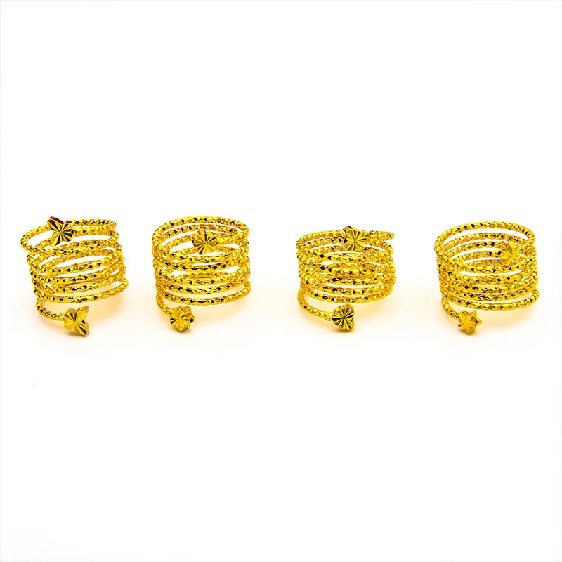 스테인레스 스틸 골드 컬러 멀티 서클 여성을위한 와이드 손가락 반지 크기 조절 Anillos 트렌디 쥬얼리 액세서리 선물