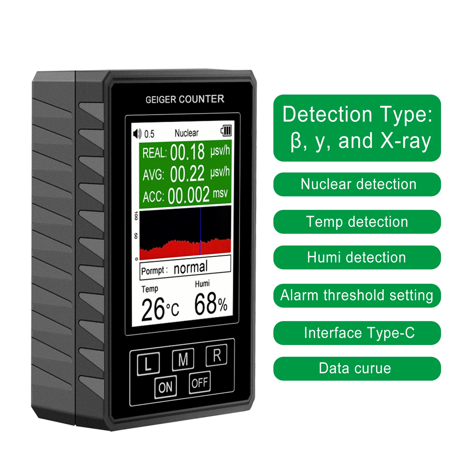 

Nuclear Radiation Detector Nuclear Wastewater Radiation Detector Dosimeter Personal X-ray γ-ray β-ray Radioactivity Tester