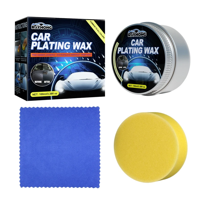 Car Wax Crystal Plating Set Car Wax Hard Glossy Carnauba Wax Coating