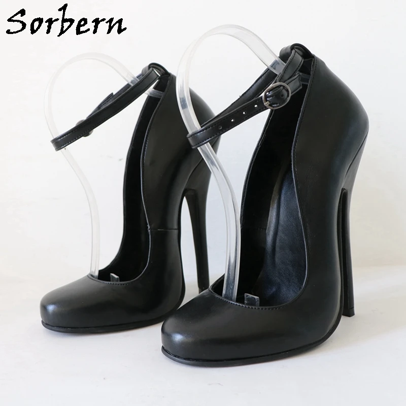 Sorbern 16Cm Genuine Leather Women Pump Shoes Retro Sissy Boy Shoes