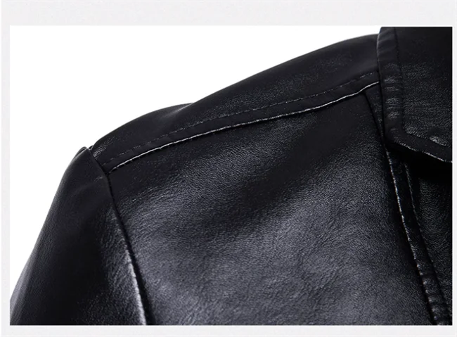 Mens Casual Leather Jacket - 2024 Fashion Slim Fit Coat 5XL BlackKahki