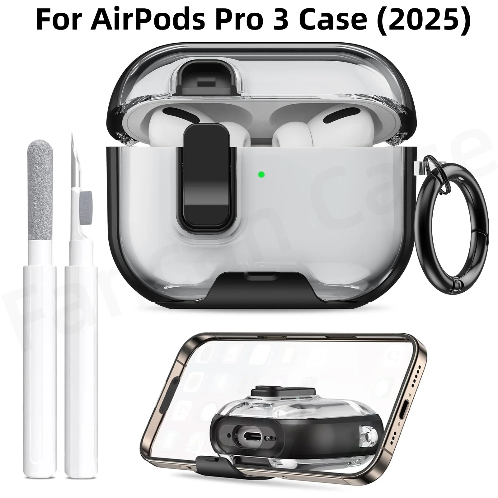 All-in-One Protective AirPods Pro 3 Case with Phone Stand & Cleaning Kit