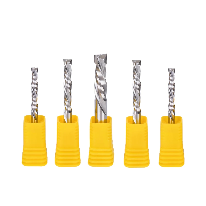 

10Pcs 3.175/4/5/6/8/10mm Two Flutes UP And DOWN Cut Spiral Carbide Mill Cutters for Compression Wood PVC End Mill Cutter Bits