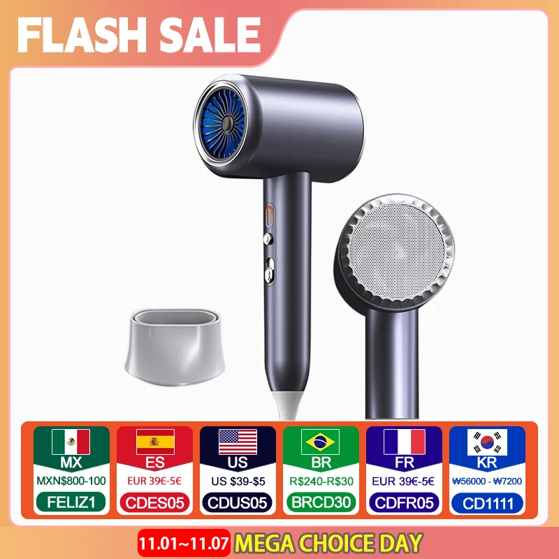 Hair Dryer 2400W High-Power Negative Ion Ultra Silent Professional Hair Dryer Home Salons